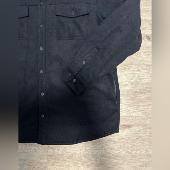 Norse Projects Villads Melton Wool Overshirt in Black - Picture 6 of 16
